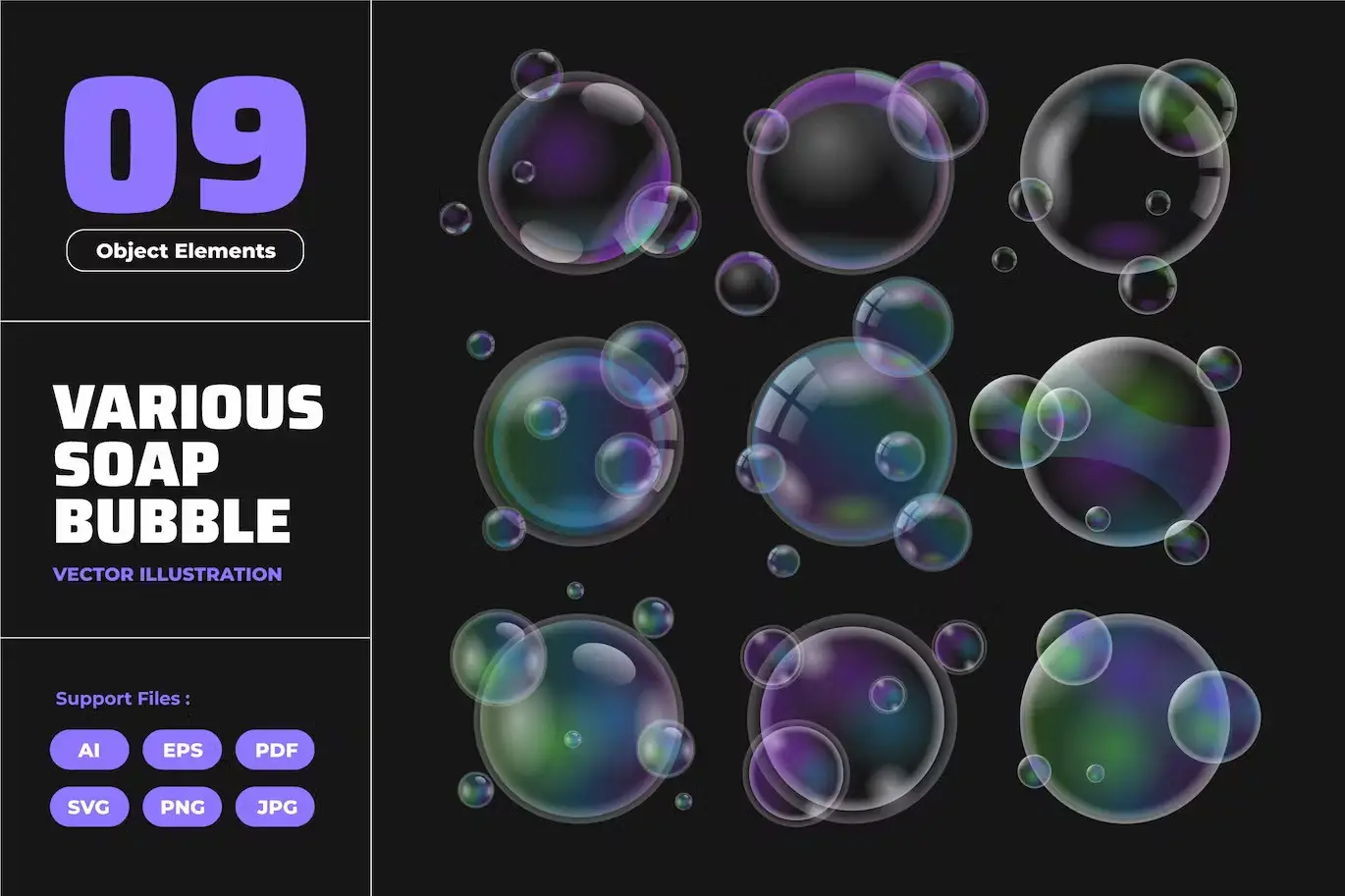 Soap or Shampoo Bubbles Sphere Ball Transparent