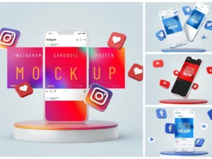social media banners mockup set1