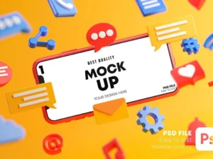 social media icons smartphone mockup pack2