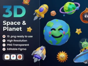 space and planet 3d illustration1