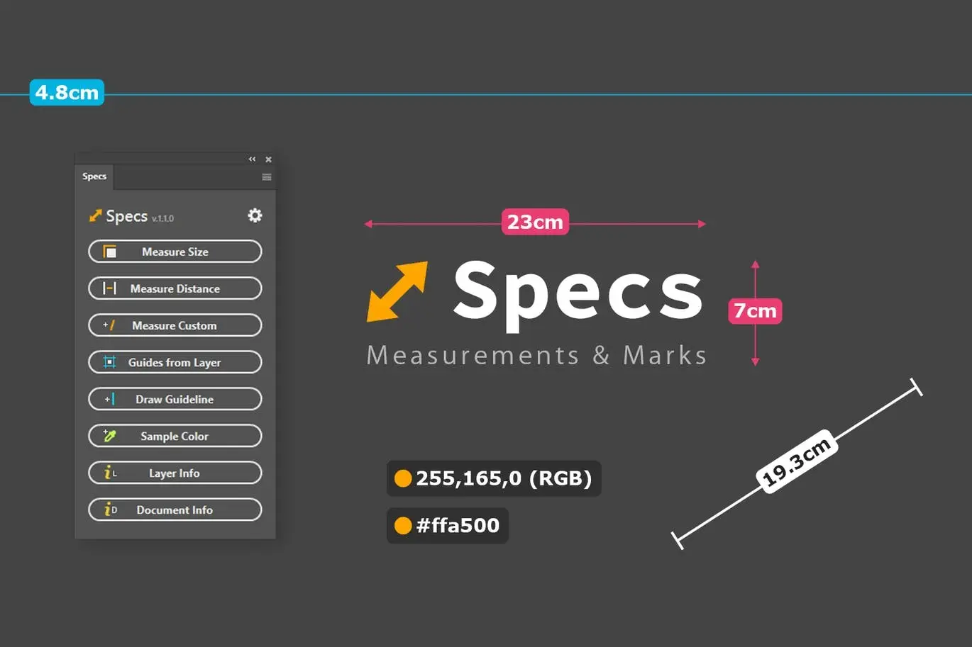 Specs - Custom Measures & Marks (Photoshop 2021)