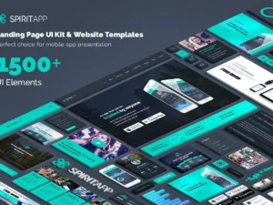 spiritapp landing page ui kit dark style1