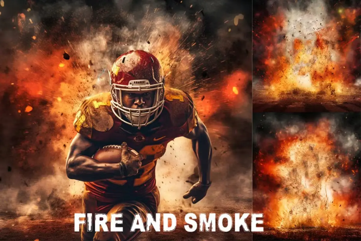 Sports Backgrounds: Fire Smoke and Explosion