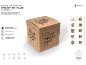 square box mockup template set1