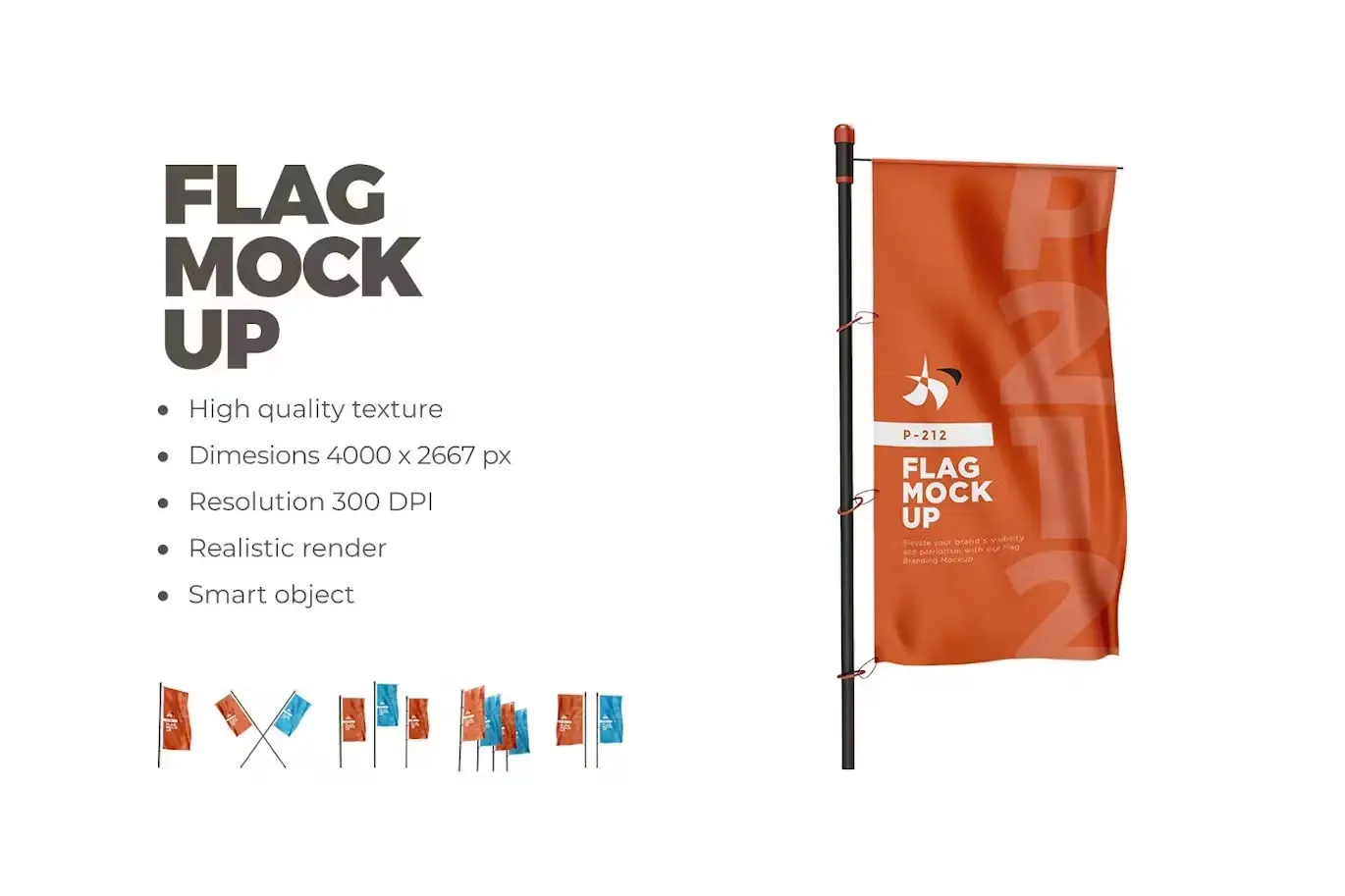 Stand Out &amp; Shine with Customizable Flag Mockup