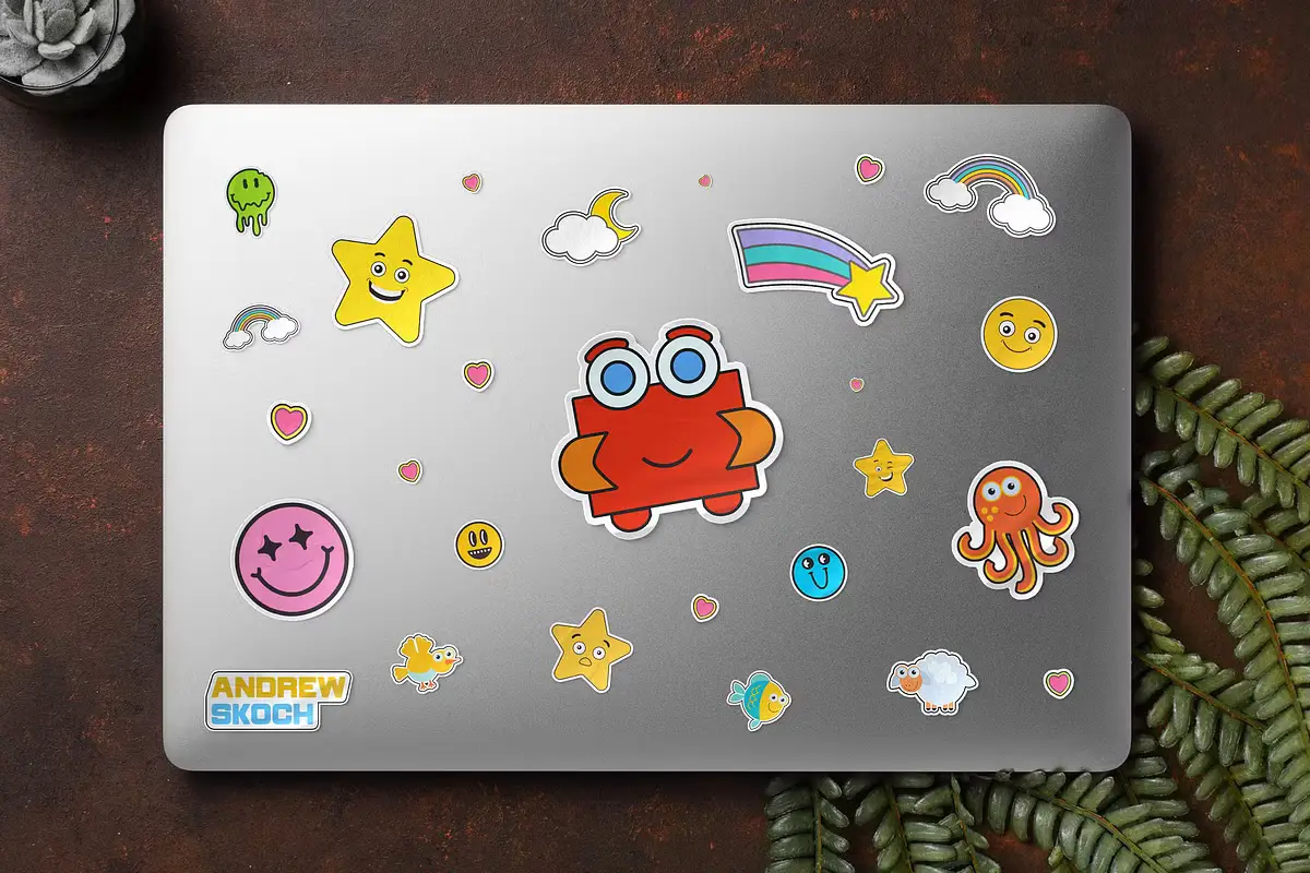 Sticker Mockup 6 sticker mockup 3