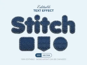 stitch text effect style1