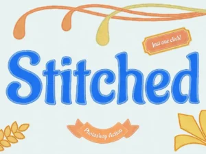 stitched fabric photoshop action 2