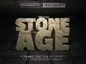 stone age editable text effect1
