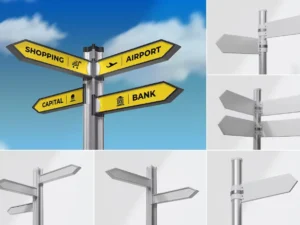 street direction sign psd mockups set1