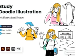 study doodle illustration1