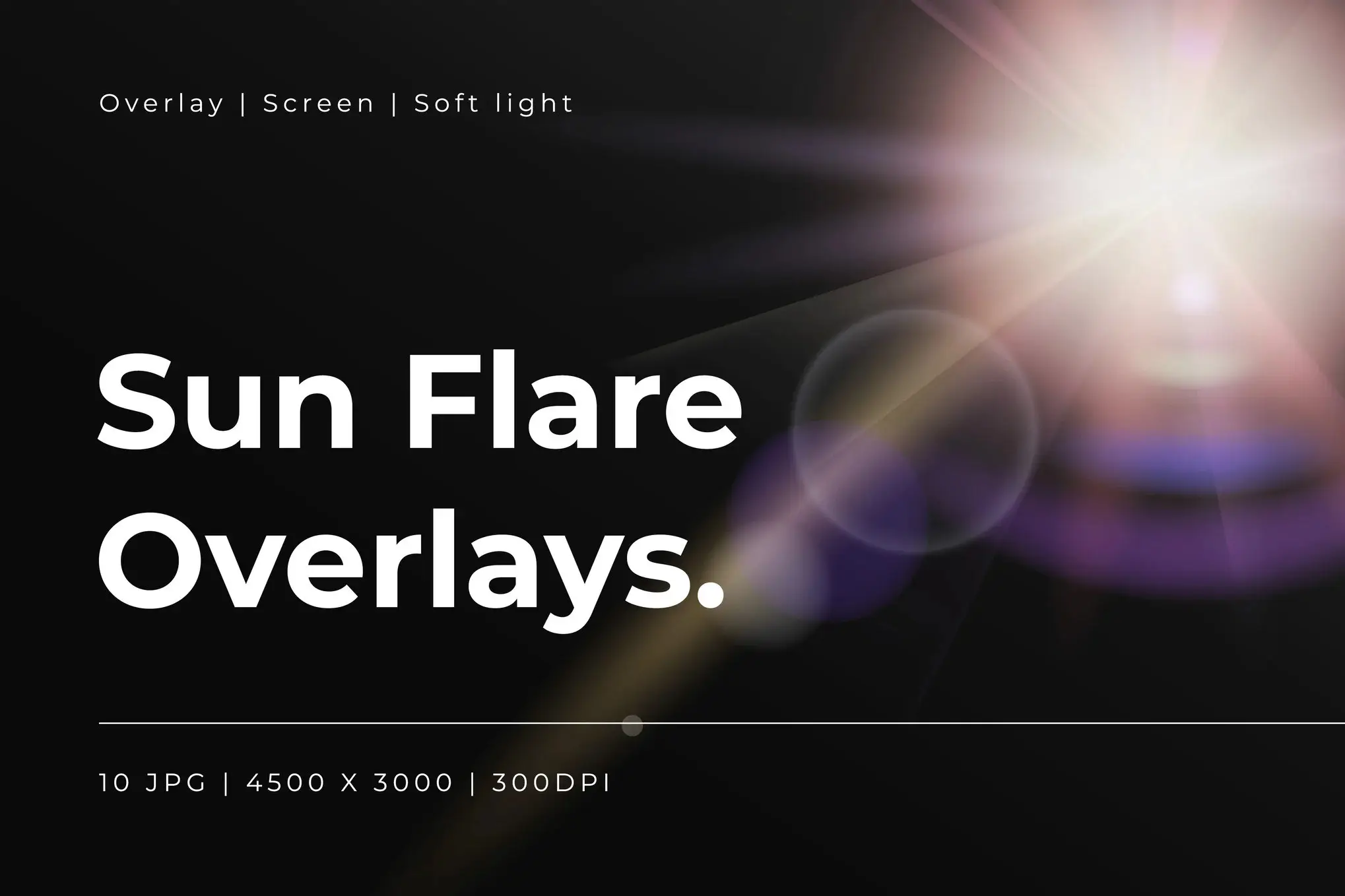 Adobe Photoshop Photo Overlay Bundle - 16 Overlays 7 sun flare overlays1