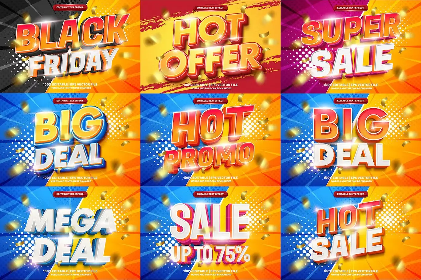 Super Sale Promo 3D Text Effect
