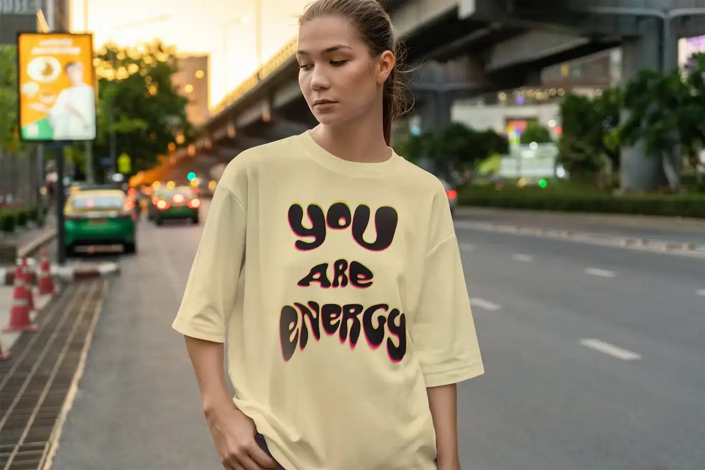 T-Shirt Mockup Model in Big City 10 t shirt mockup model in big city11