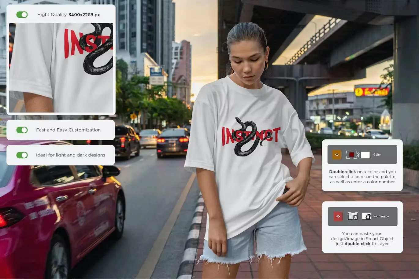 T-Shirt Mockup Model in Big City 11 t shirt mockup model in big city12