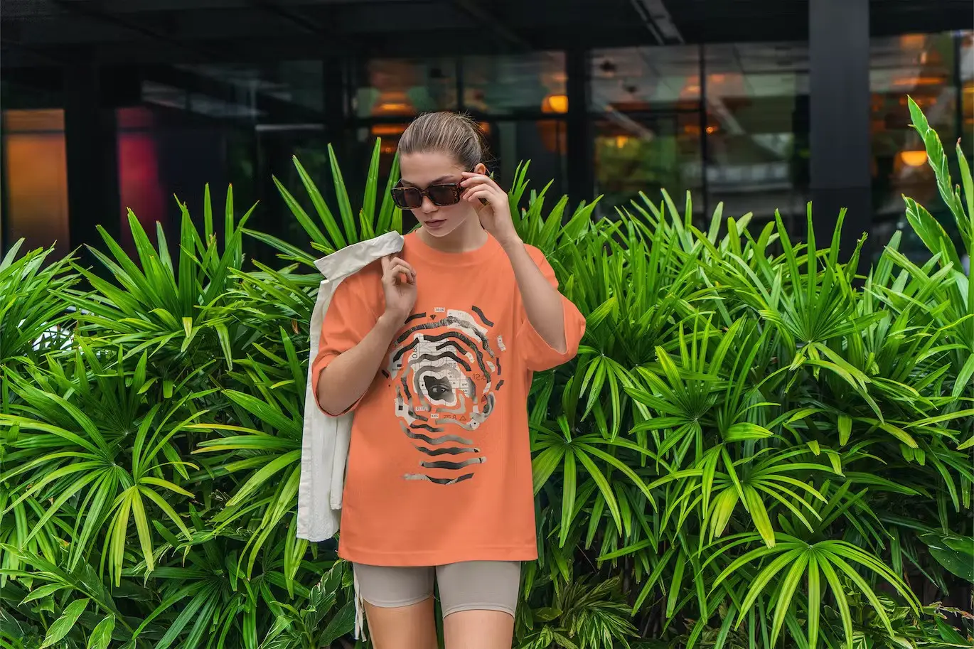T-Shirt Mockup Model in Big City 13 t shirt mockup model in big city14