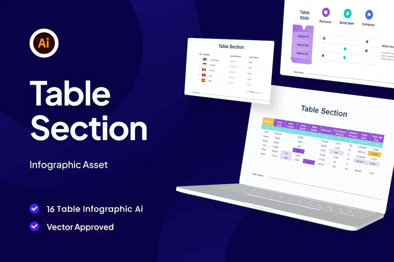 Table Section Infographic Asset Illustrator