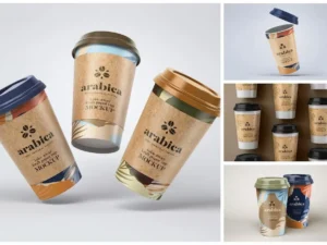 take away paper coffee cup mockup set01