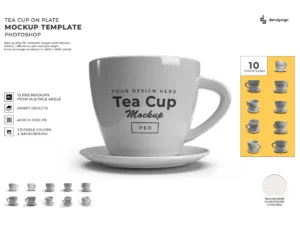 tea cup mockup template set1