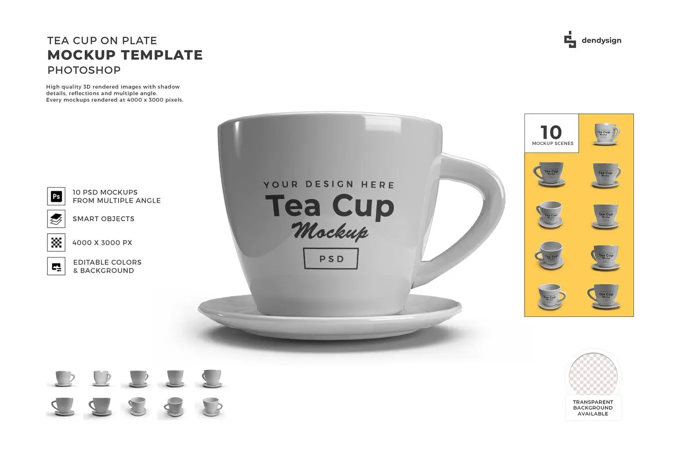 Tea Cup Mockup Template Set