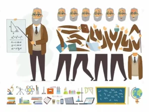 teacher cartoon people character constructor1