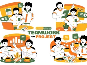 teamwork on project vector pack1