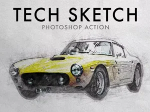 tech sketch photoshop action1