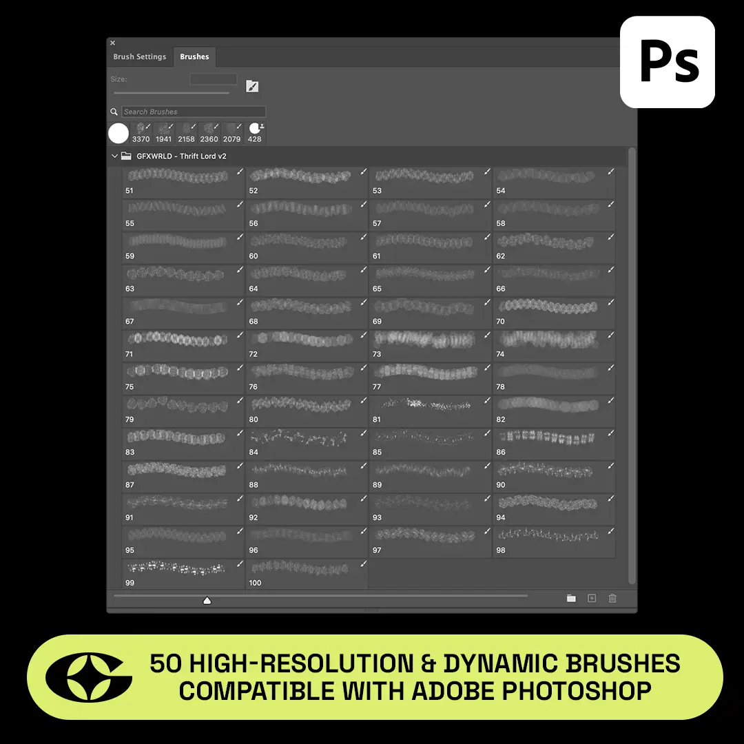 Adobe Photoshop Thrift Brushes Bundle - 7 Packs 3 thrift lord brush set vol 2 2