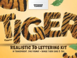 tiger text 3d lettering pack1