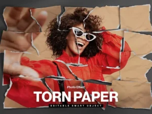 torn paper photo effect template1