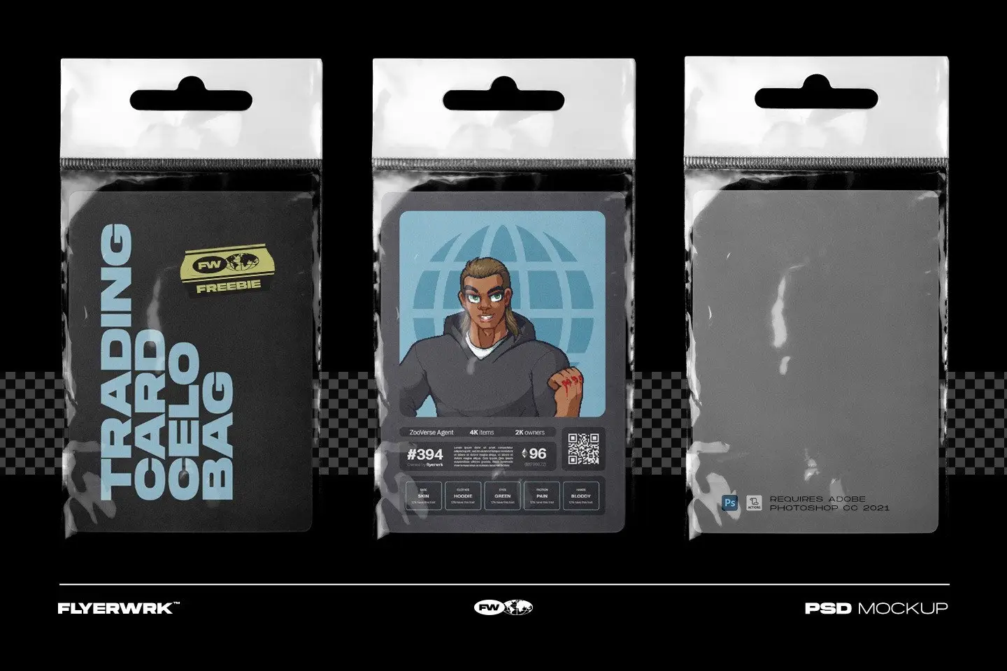 Hanging Poly Bag Mockup 3 trading card celo bag by flyerwrk 1