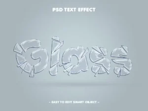 transparent shattered glass psd text effect1