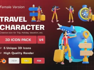 travel character 3d illustration pack4