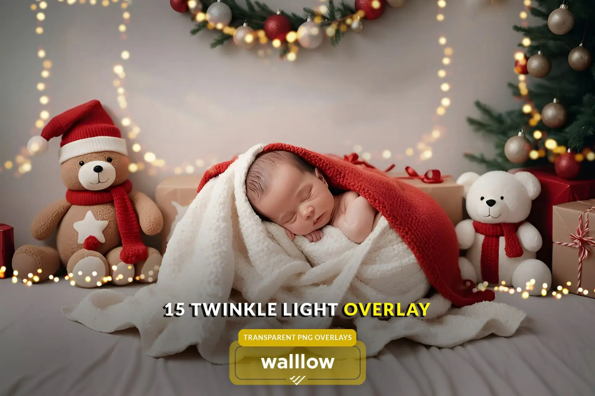 Twinkle Bokeh String Light Transparent PNG Overlay