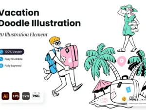 vacation doodle illustration1
