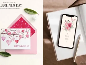 valentines day watercolor illustrations hearts 3