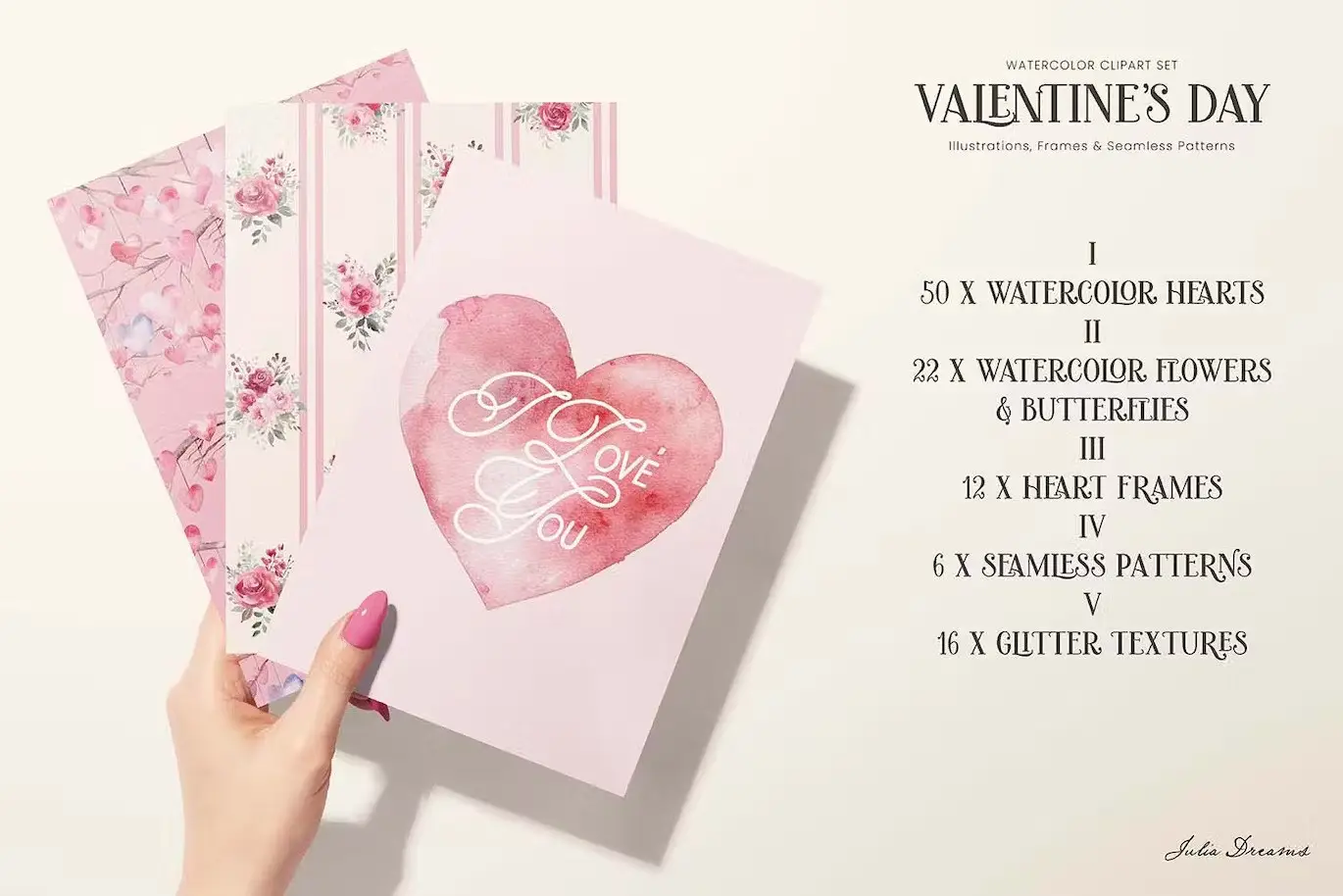 Valentine's Day Watercolor Illustrations Hearts 3 valentines day watercolor illustrations hearts 6
