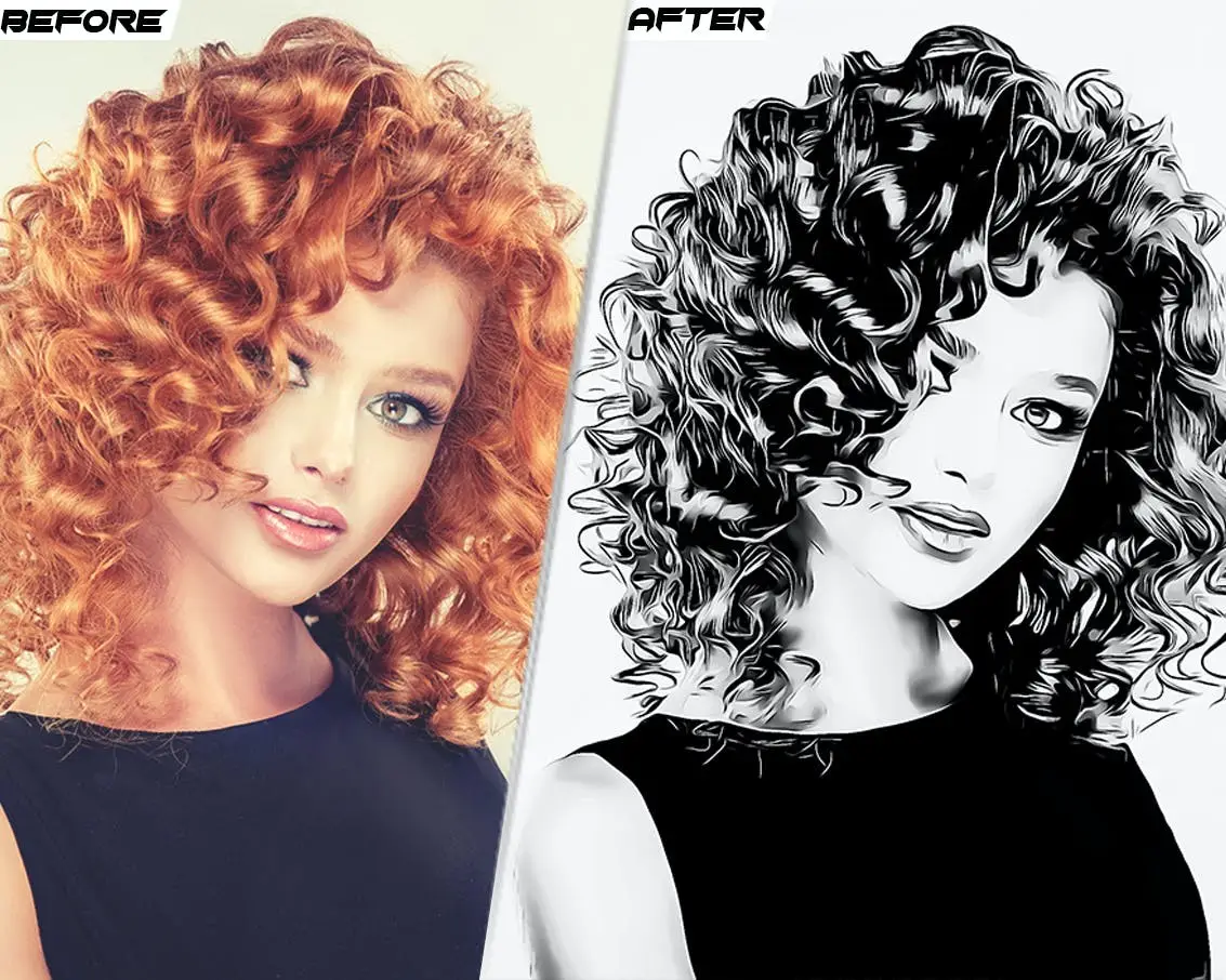 Vector B&W painting Photoshop Action 4 vector bw painting photoshop action4