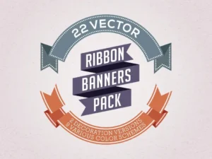 vector ribbon banners pack1