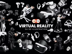 virtual reality 3d illustration pack1