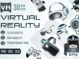 virtual reality vr 3d icon pack1