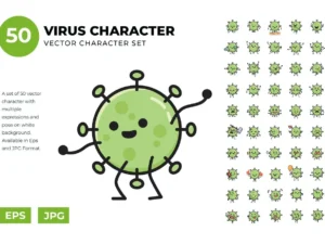 virus cute character set1 2
