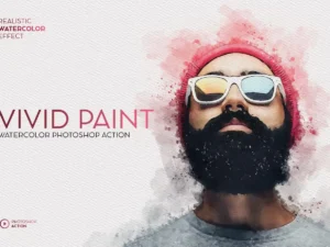 vivid paint watercolor photoshop action1