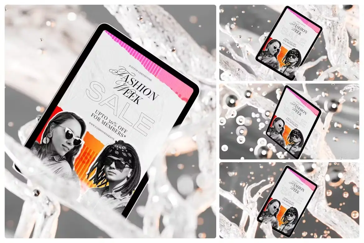 Water Splash Smartphone Mockup