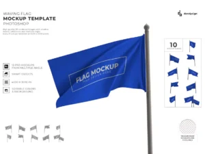 waving flag mockup template set01