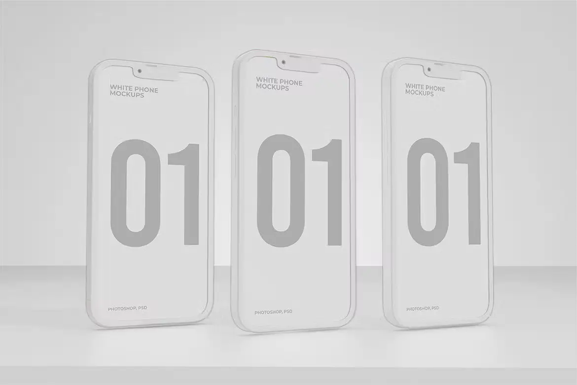 White Clay Phone Mockup 3 white clay phone mockup2