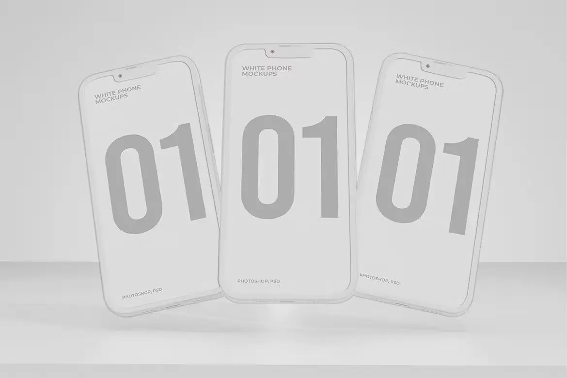 White Clay Phone Mockup 4 white clay phone mockup3