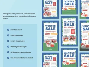 winter sale social media post template v32