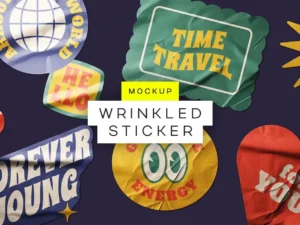 wrinkled sticker mockup1