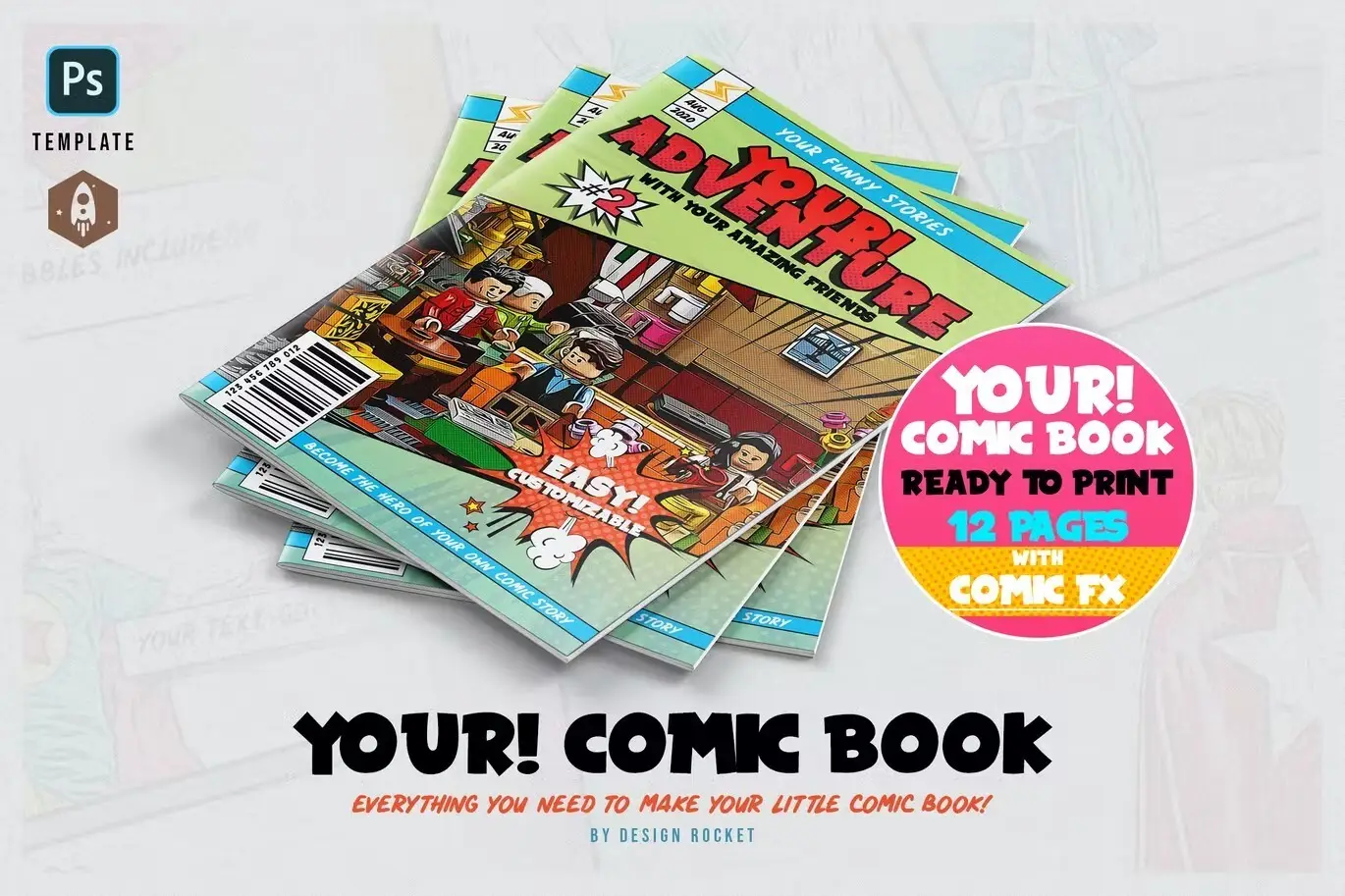 YOUR COMIC BOOK Ready to Print Comic Book Template